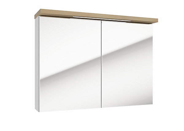 Naturel Armoire à miroir Naturel Stilla   LED 80x60 cm blanc (STILLAE08002)