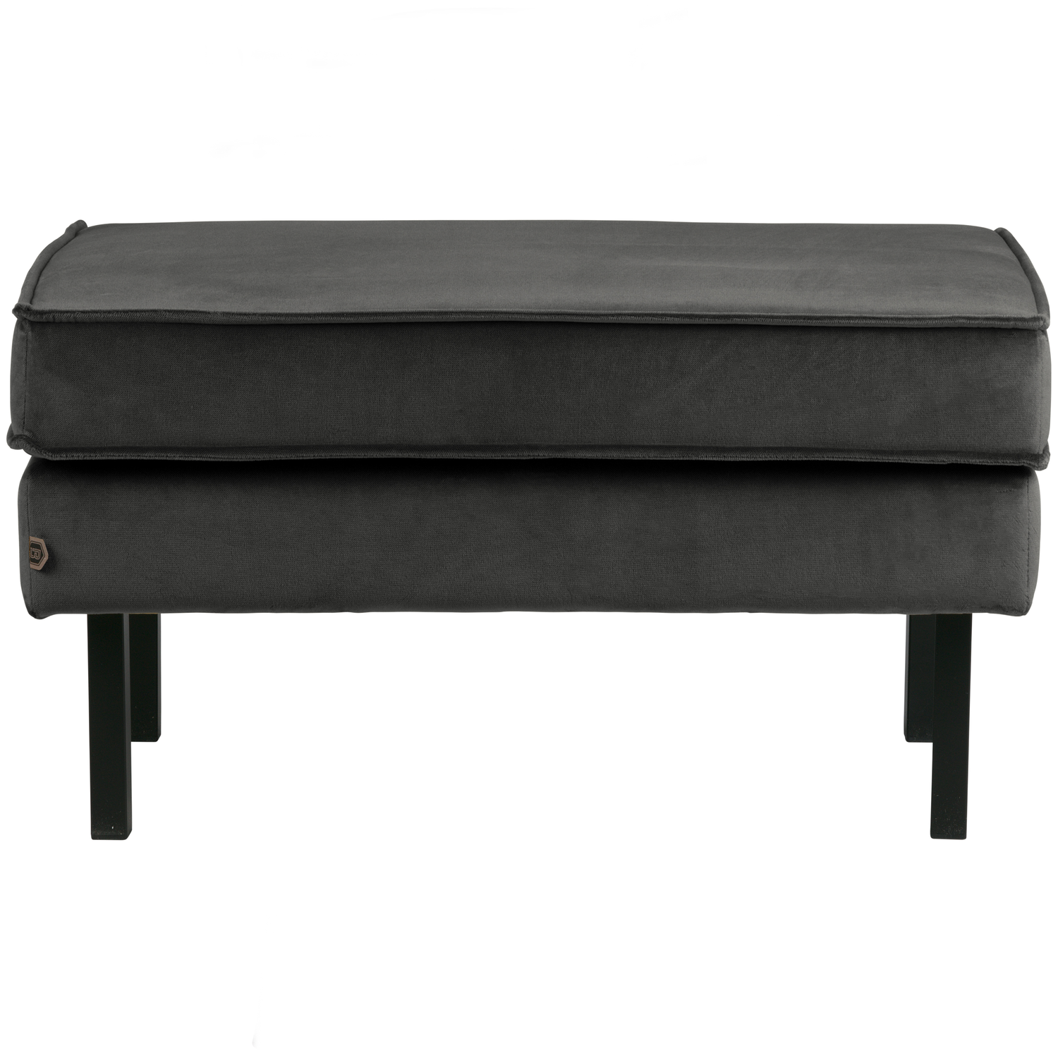 WOOOD hocker op poten Rodeo- Velvet - Antraciet - 45x84x54