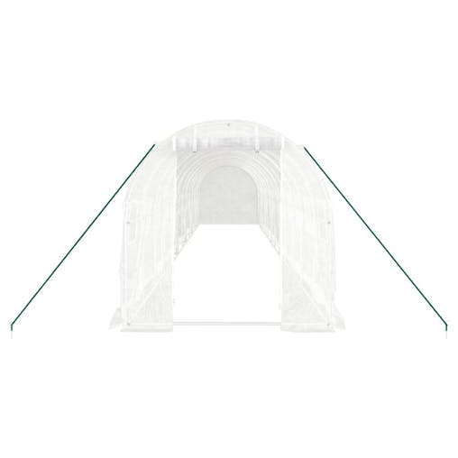 NNEVL Greenhouse with Steel Frame White 24 m&sup2; 12x2x2 m