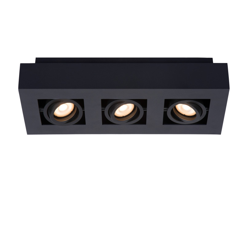 Spot LED Xirax noir dim to warm GU10 3 x 5 W LUCIDE