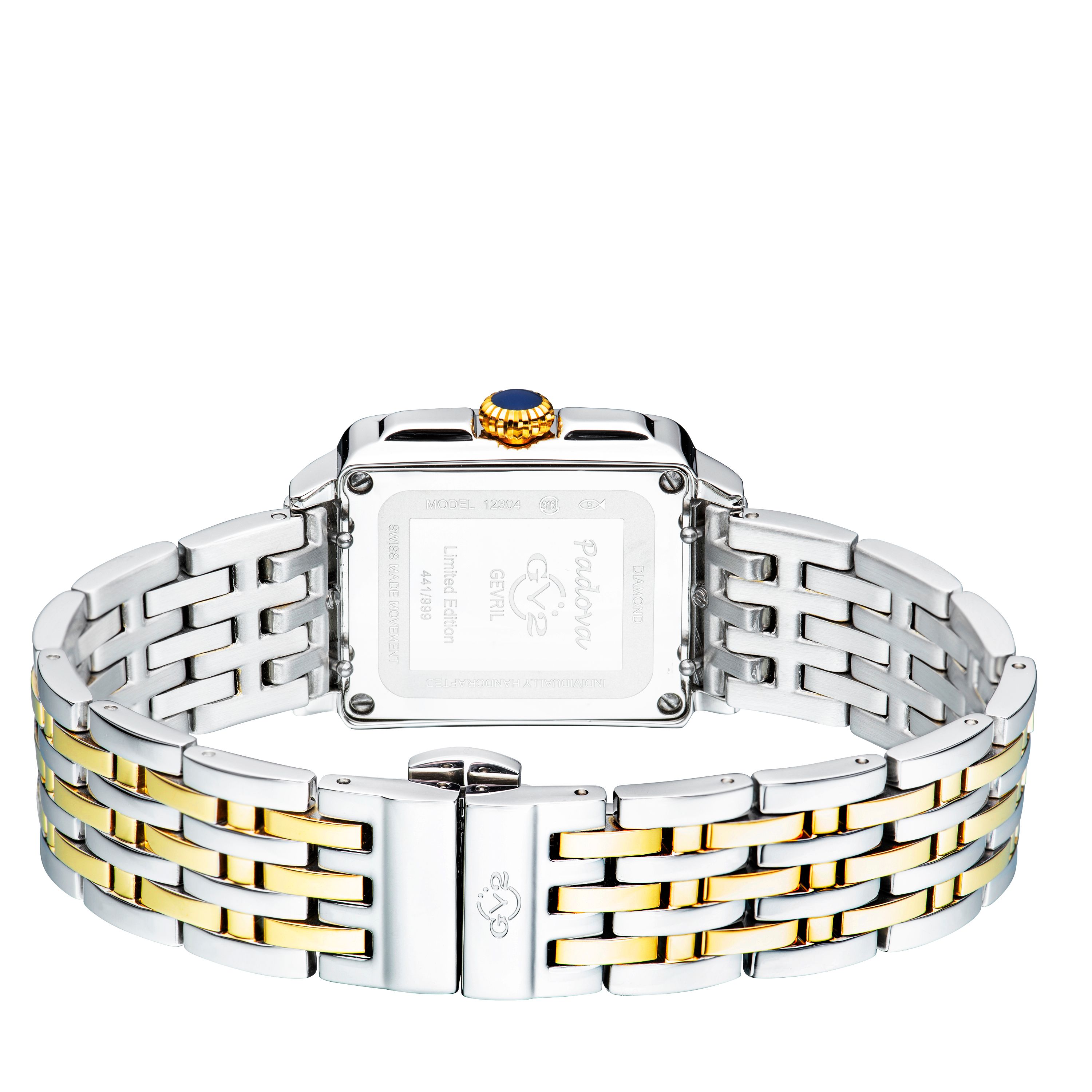 GV2 Padova, Swiss Quartz Watch, White MOP Dial, 316L Stainless Steel, and Sapphire Crystal