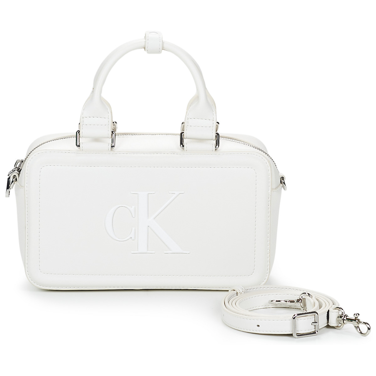 Calvin Klein Jeans - BOLD CK BAULETTO CROSSBODY - White