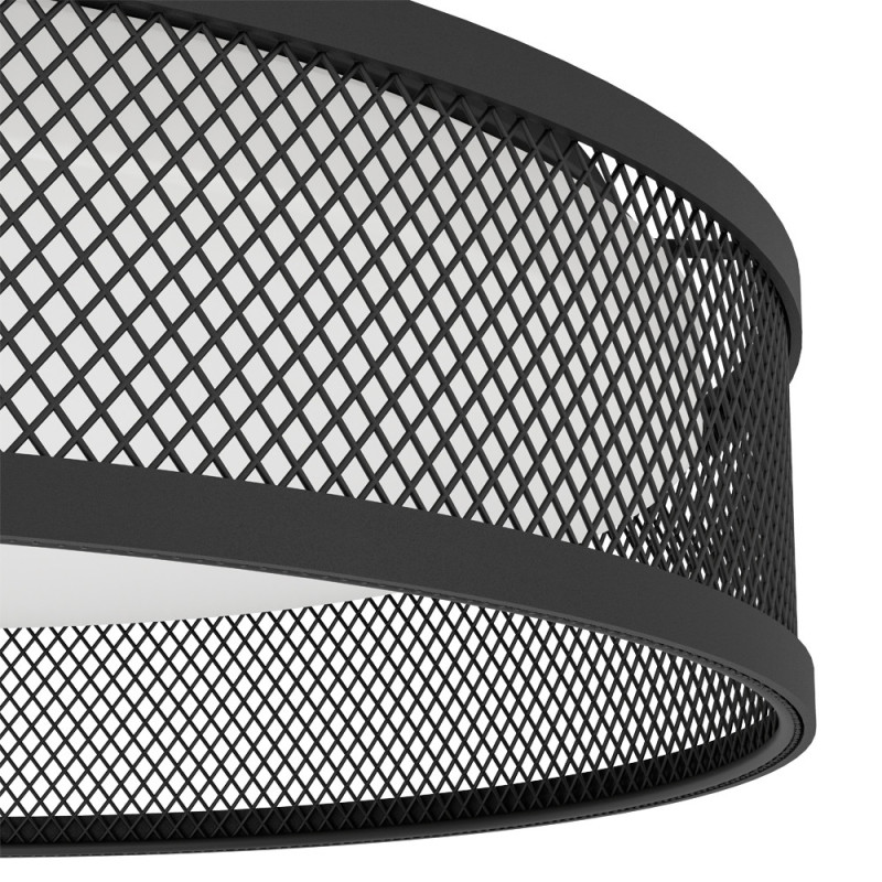 Plafonnier LED Luppineria noir blanc chaud 2400 lm 20 W EGLO