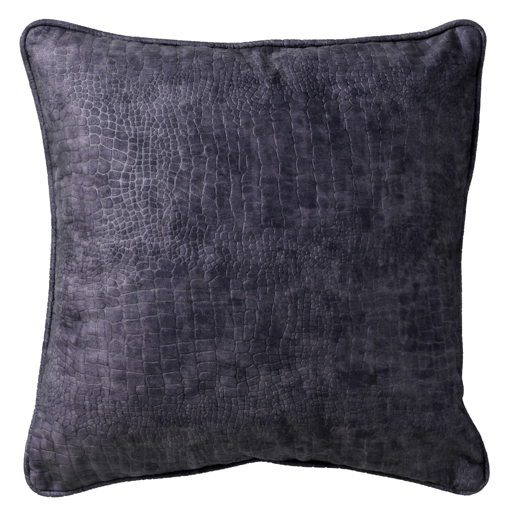 - Coussin - gris en velours 45x45 cm avec imprimé animalier