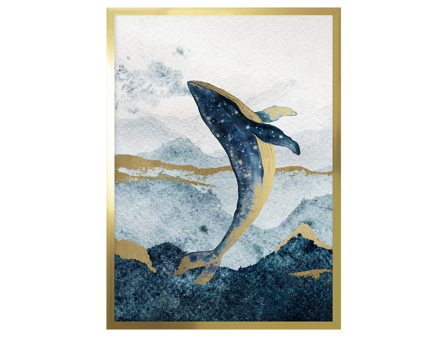 Obraz w ramie Golden Whale 53x73 cm