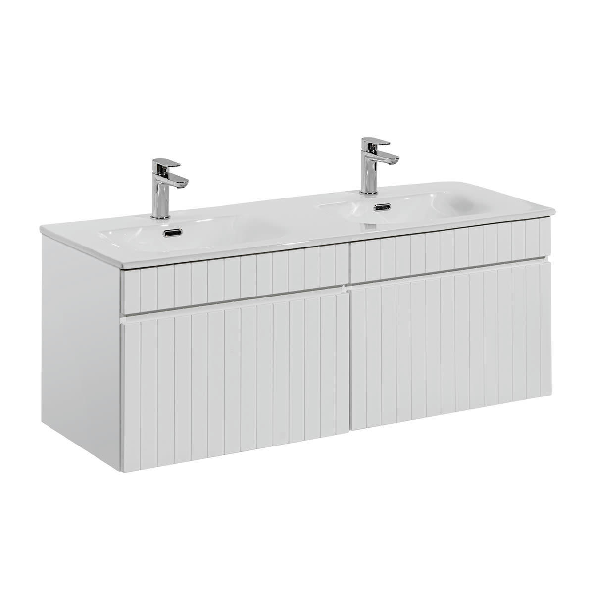 - Meuble double vasque encastrée 120cm blanc