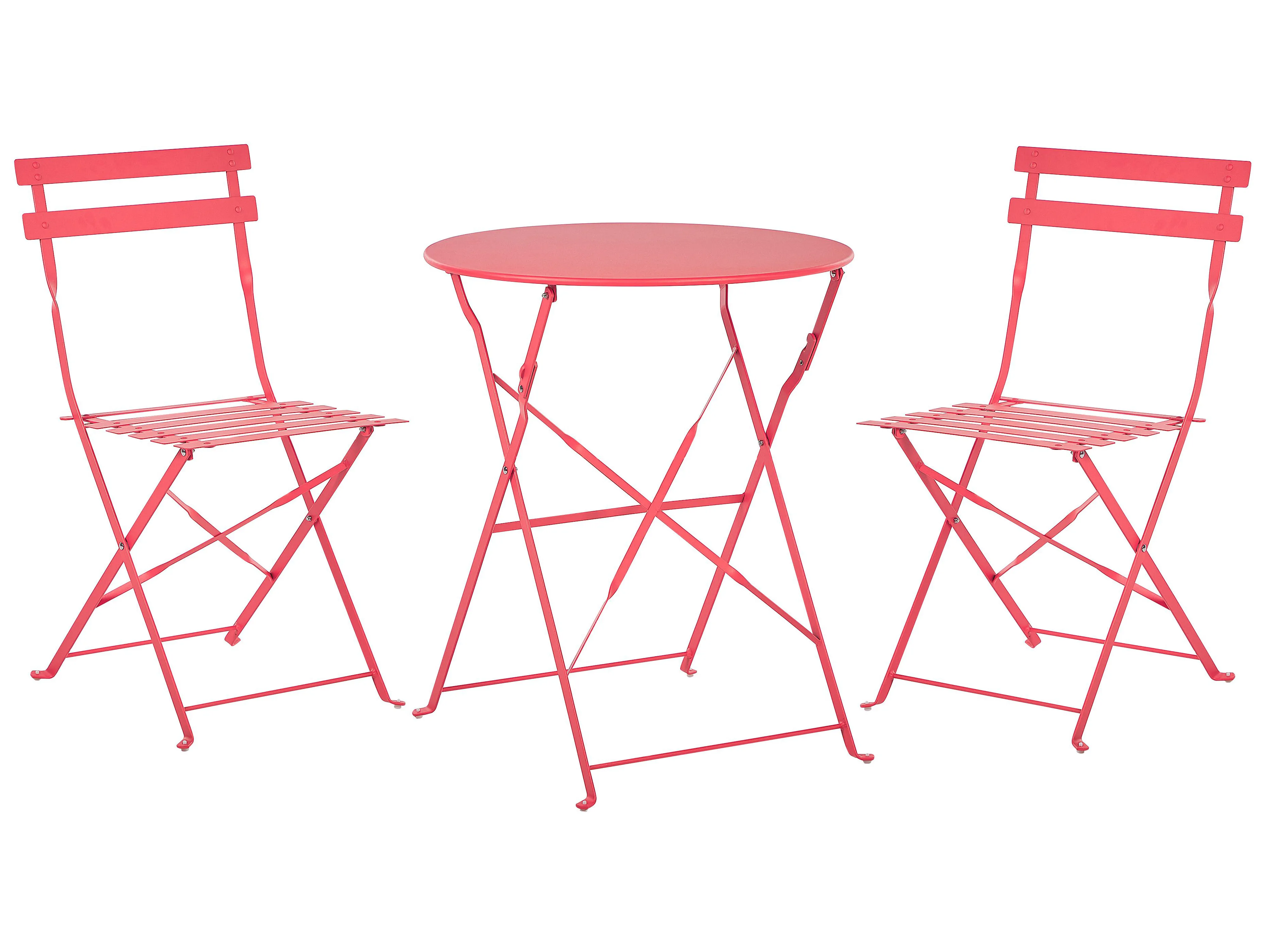 Bistro Set Folding FIORI Metal Red