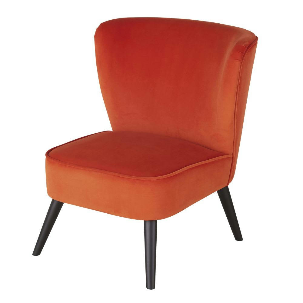 Palm - Fauteuil en velours orange
