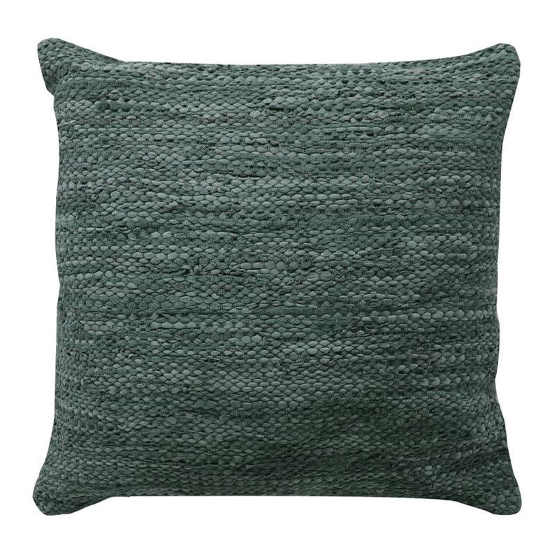 SKIN - Coussin en cuir tressé gris 45x45
