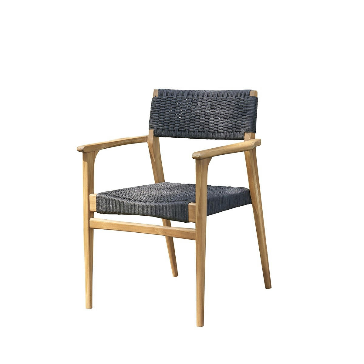 ESTHER - Fauteuil de jardin en teck massif et cordage noir