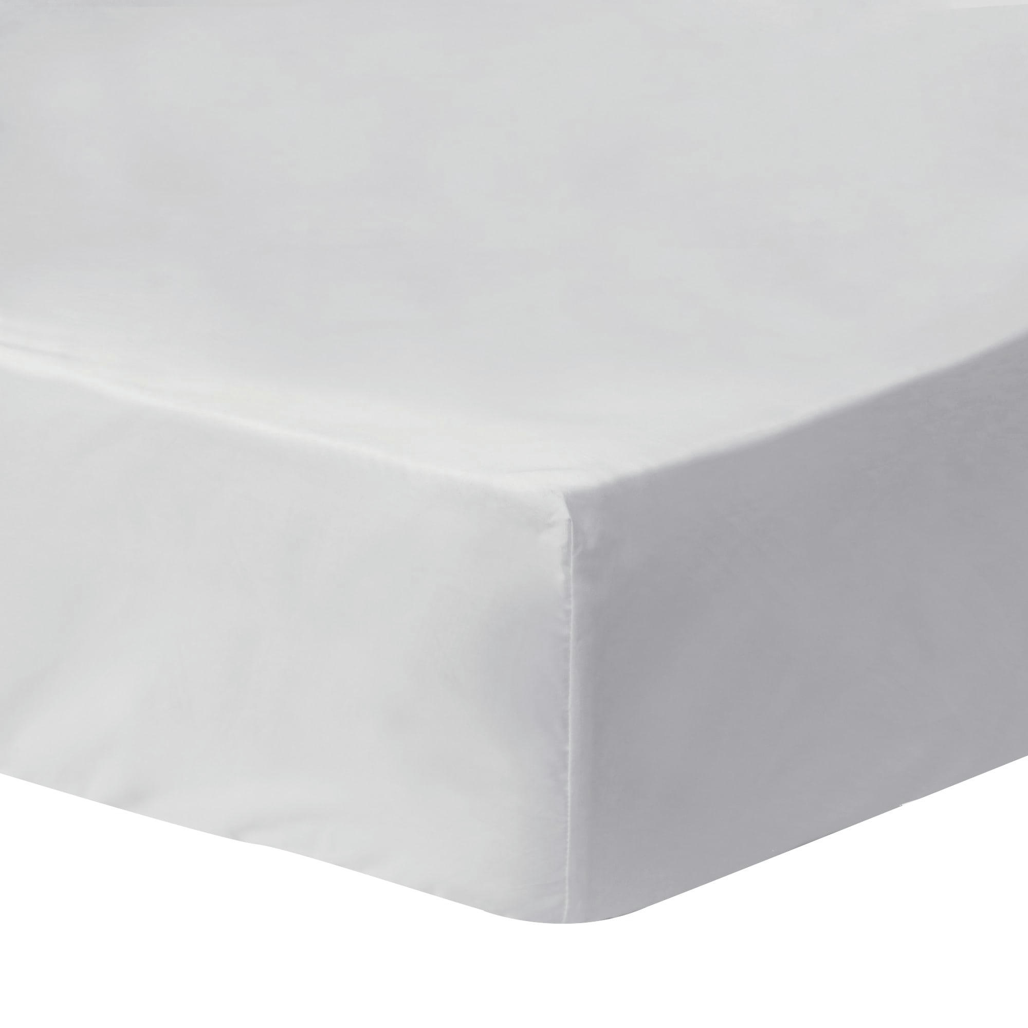 COMPLICITÉ - Drap housse en percale de coton  120x190cm - Bonnet 30cm Gris Galet