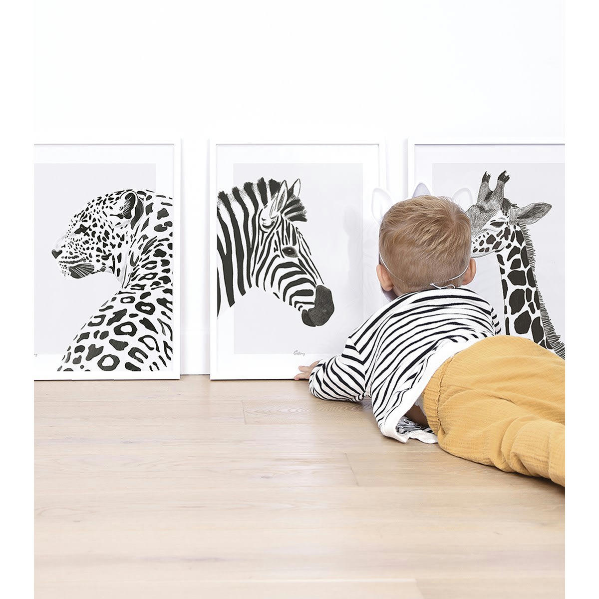 SERENGETI - Cadre girafe en Papier Or