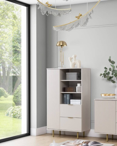 Nowoczesny regał Prestige R1D2SZ w kolorze beżowym