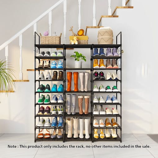 SOGA 2X 21-Shelf Tier Shoe Storage Shelf Space-Saving Caddy Rack Organiser with Handle