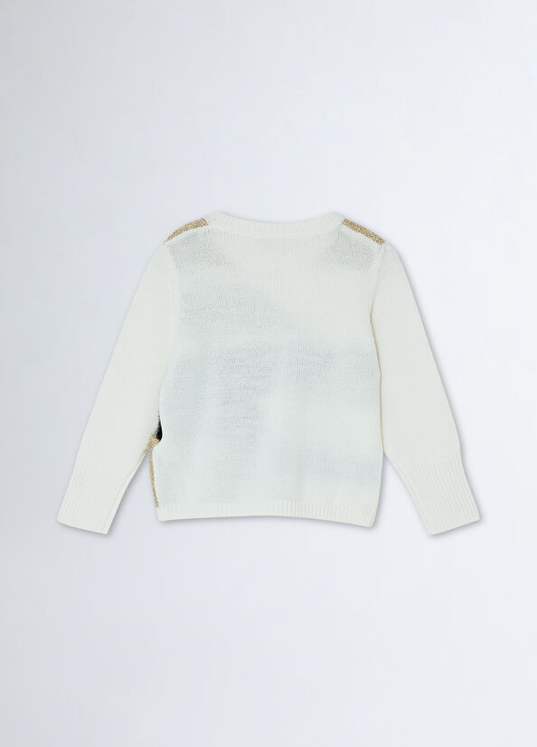 Maglia in misto lana con intarsi