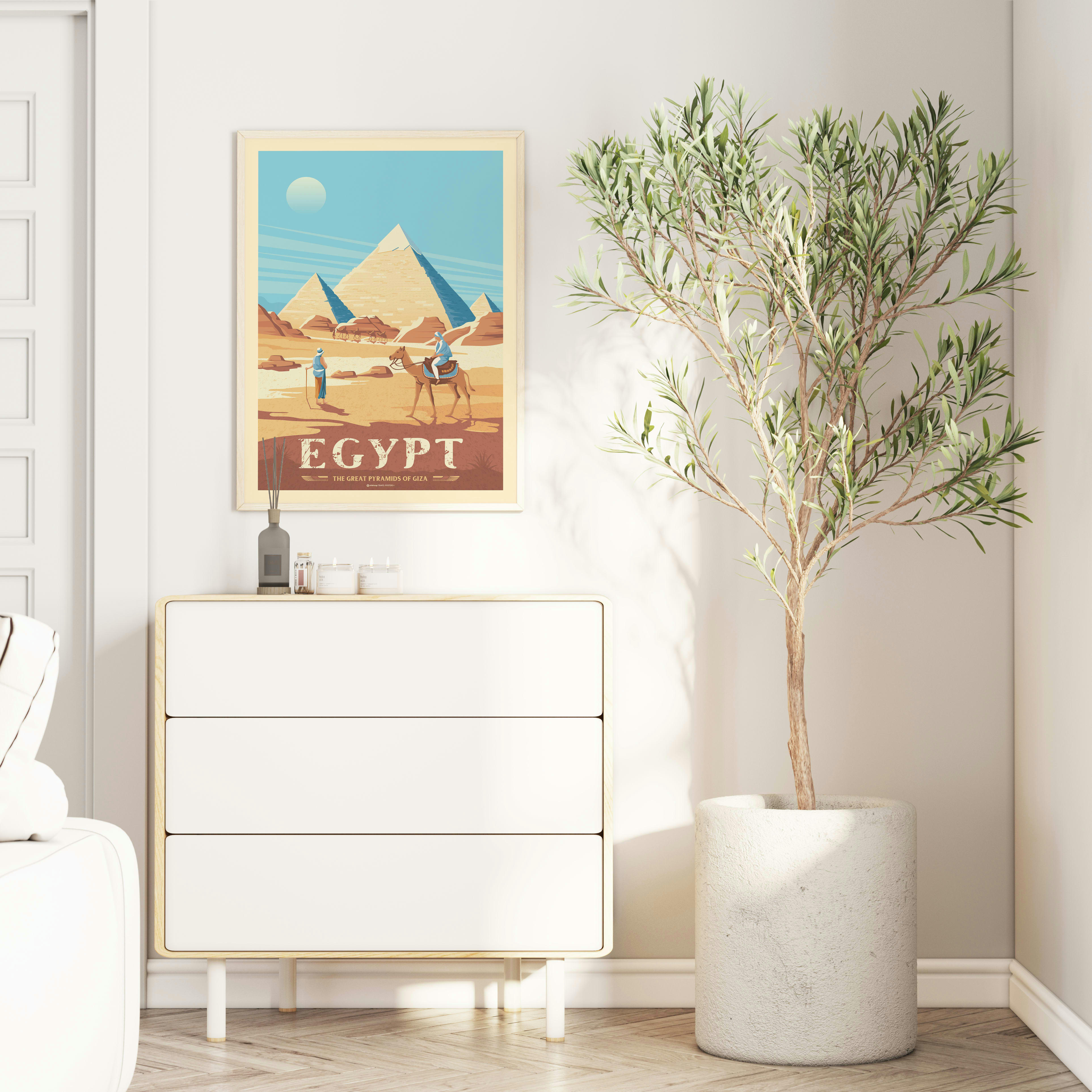 - Affiche Le Caire Egypte - Pyramides de Gizeh 21x29,7 cm