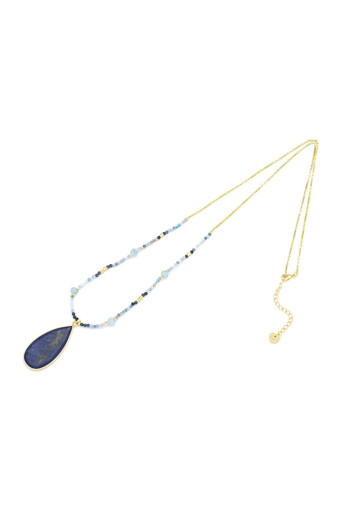 Semi Precious Blue Lapis Stone Necklace