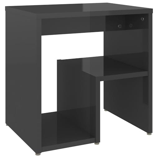 NNEVL Bed Cabinets 2 pcs High Gloss Grey 40x30x40 cm Chipboard