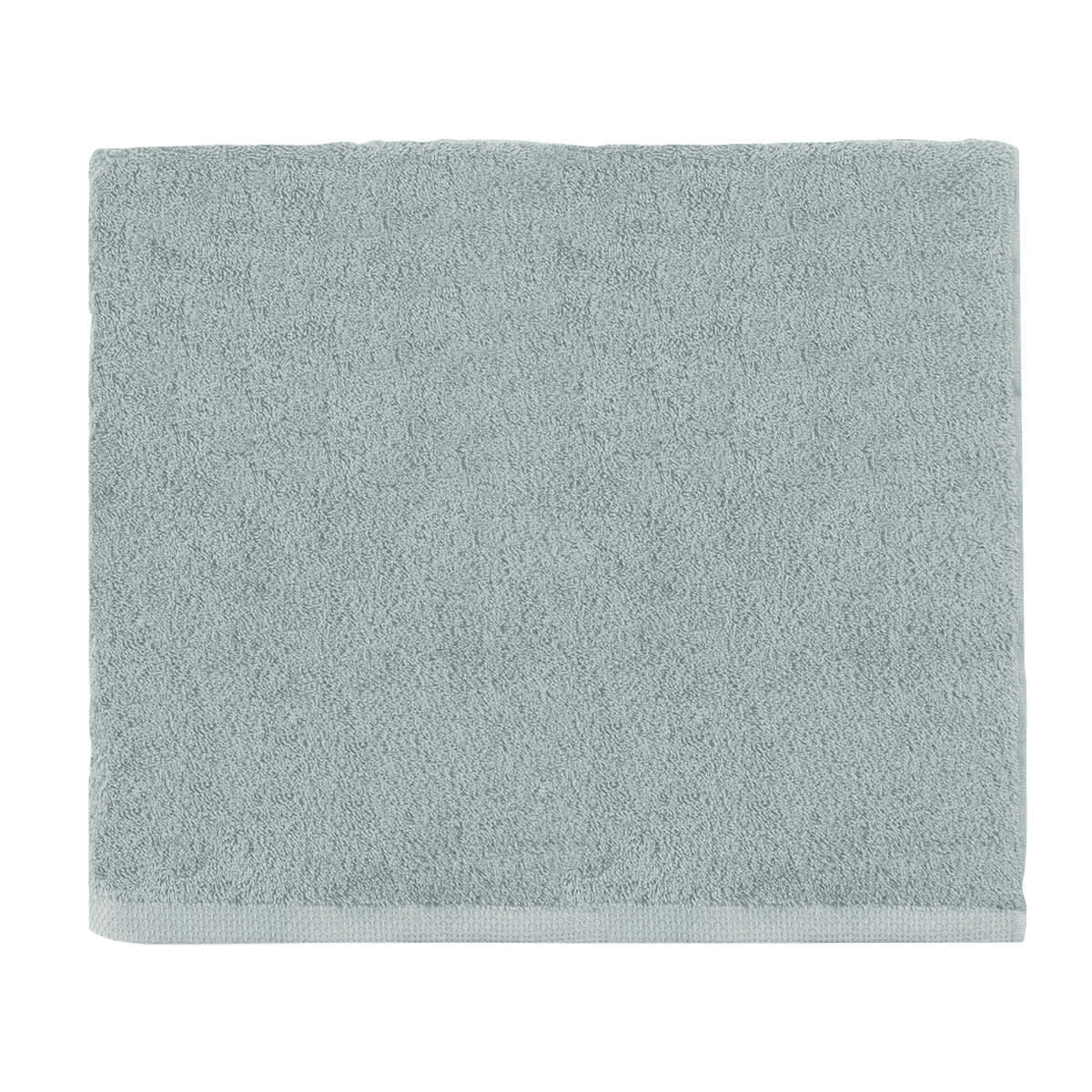 AQUA - Drap de douche uni en coton gris Plume 65x125