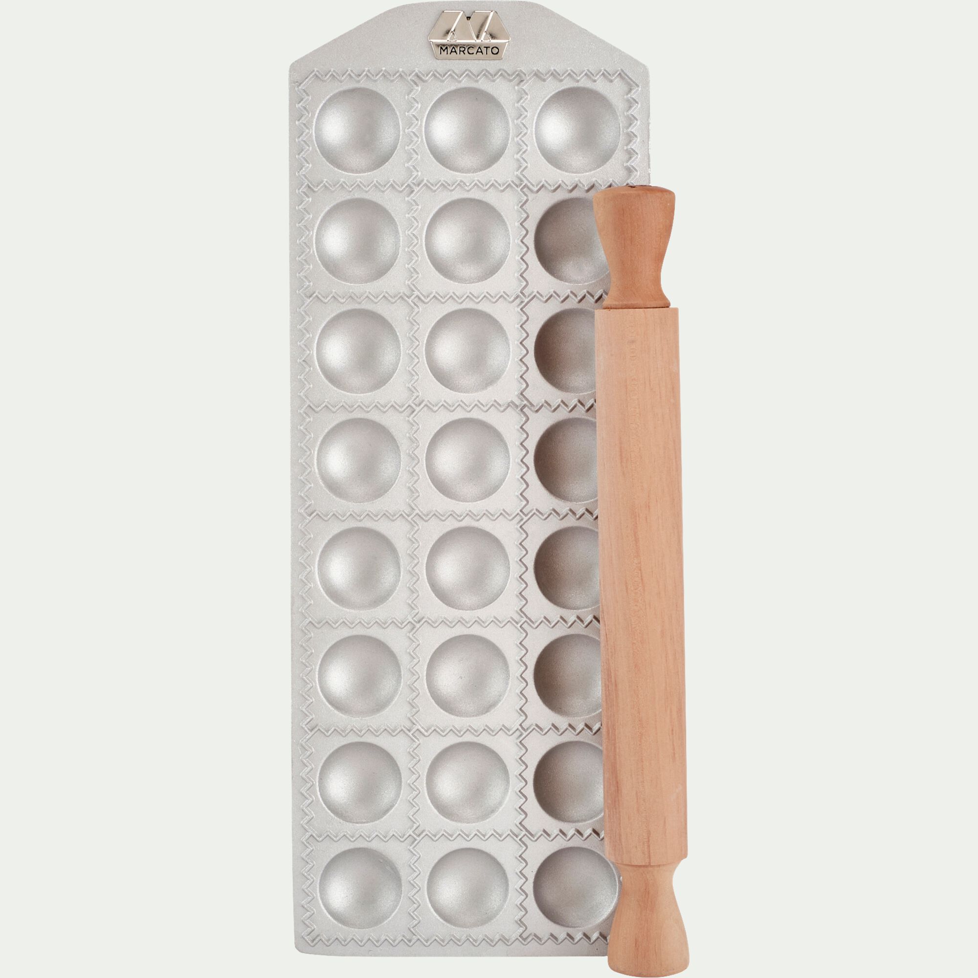 MARCATO - Moule à raviolis en aluminium anodisé - argenté