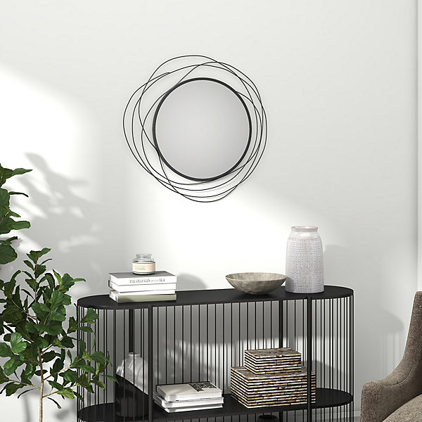 Miroir rond design moderne dia. 65 cm métal filaire
