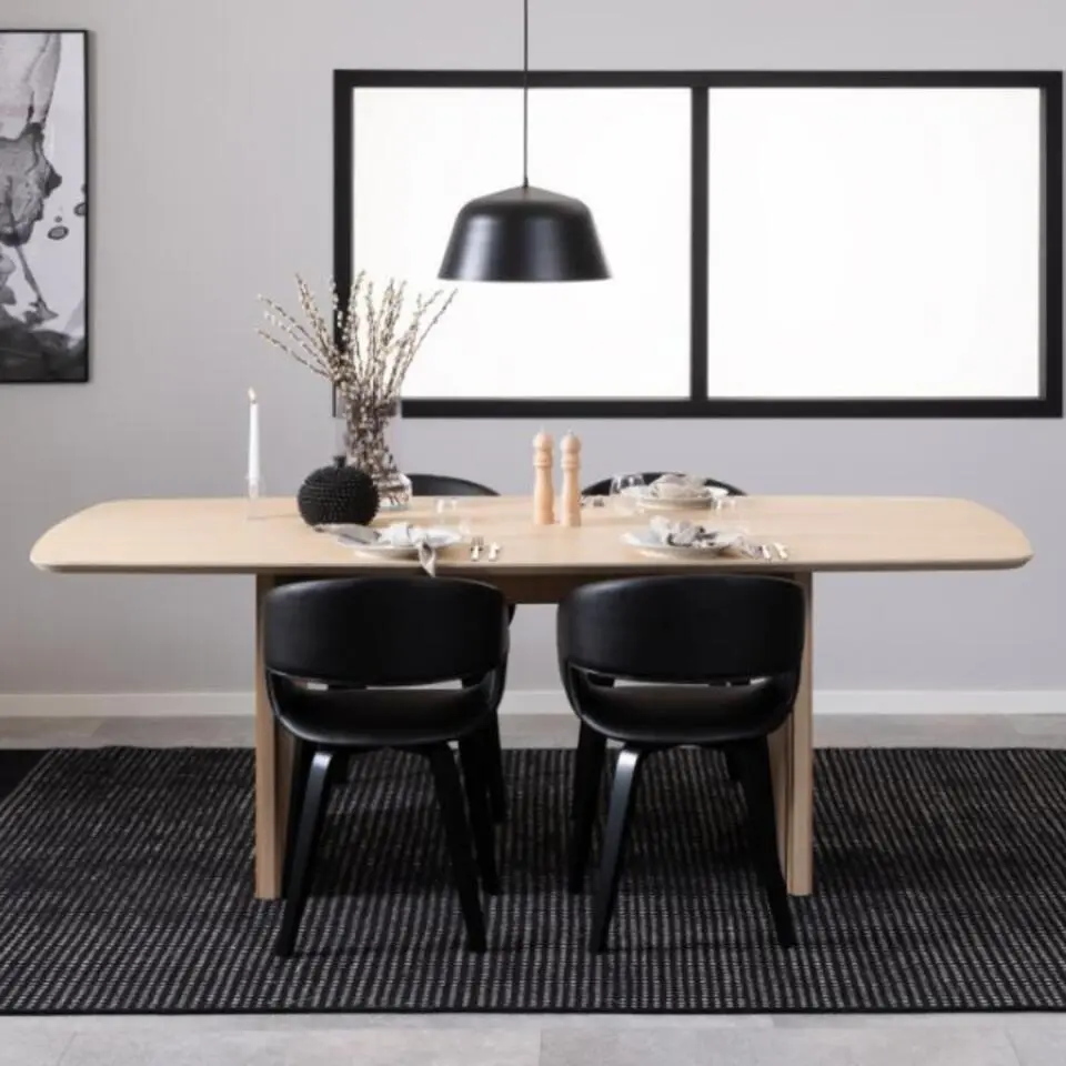 Rechthoekige eettafel Krishna - 220x105x75 cm - wit eikenfineer