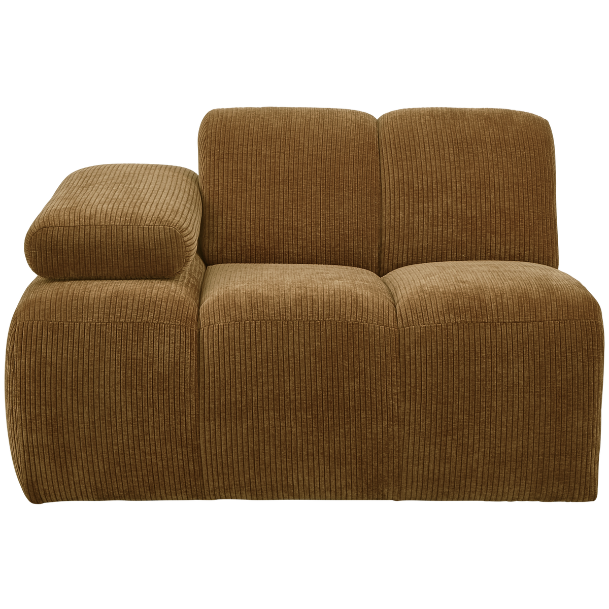 WOOOD 1-zits bank met arm links Mojo - Ribstof - Geel - 74x120x97