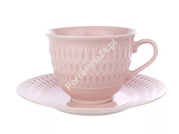 Filiżanka ze spodkiem 0,25 L / 15,7 cm Ćmielów - Sofia LB07 Różowy