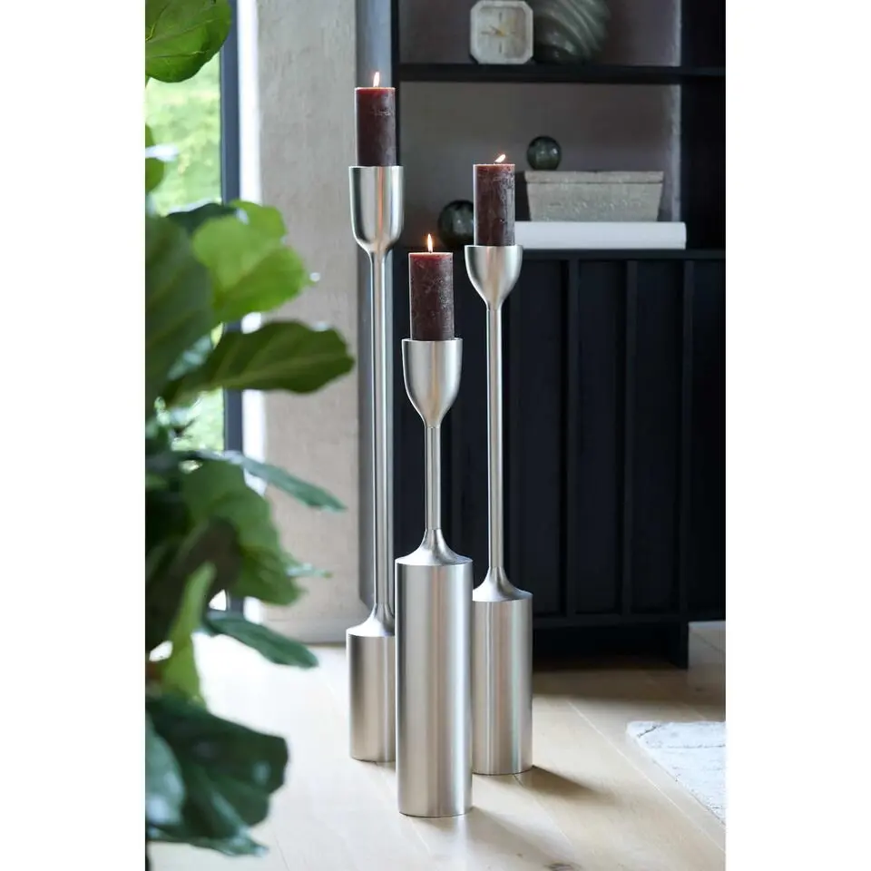 Kandelaar Velez - Mat Zilver - &Oslash;13x104cm