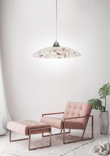 Lampa wisząca chromowana-biała YOUNG 1xE27x60W wym: 100x40x40 cm Candellux