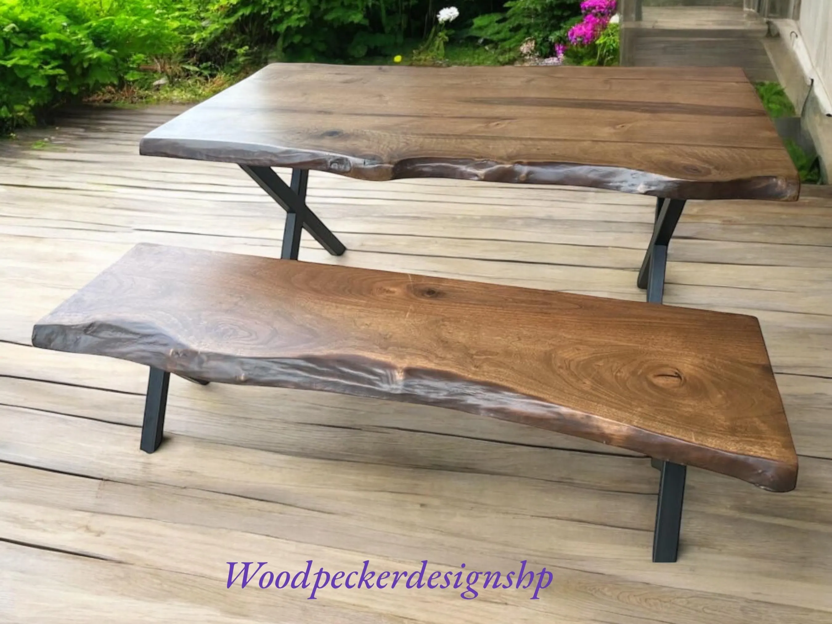 Live Edge Walnut Dining Table: Rustic Farmhouse Style
