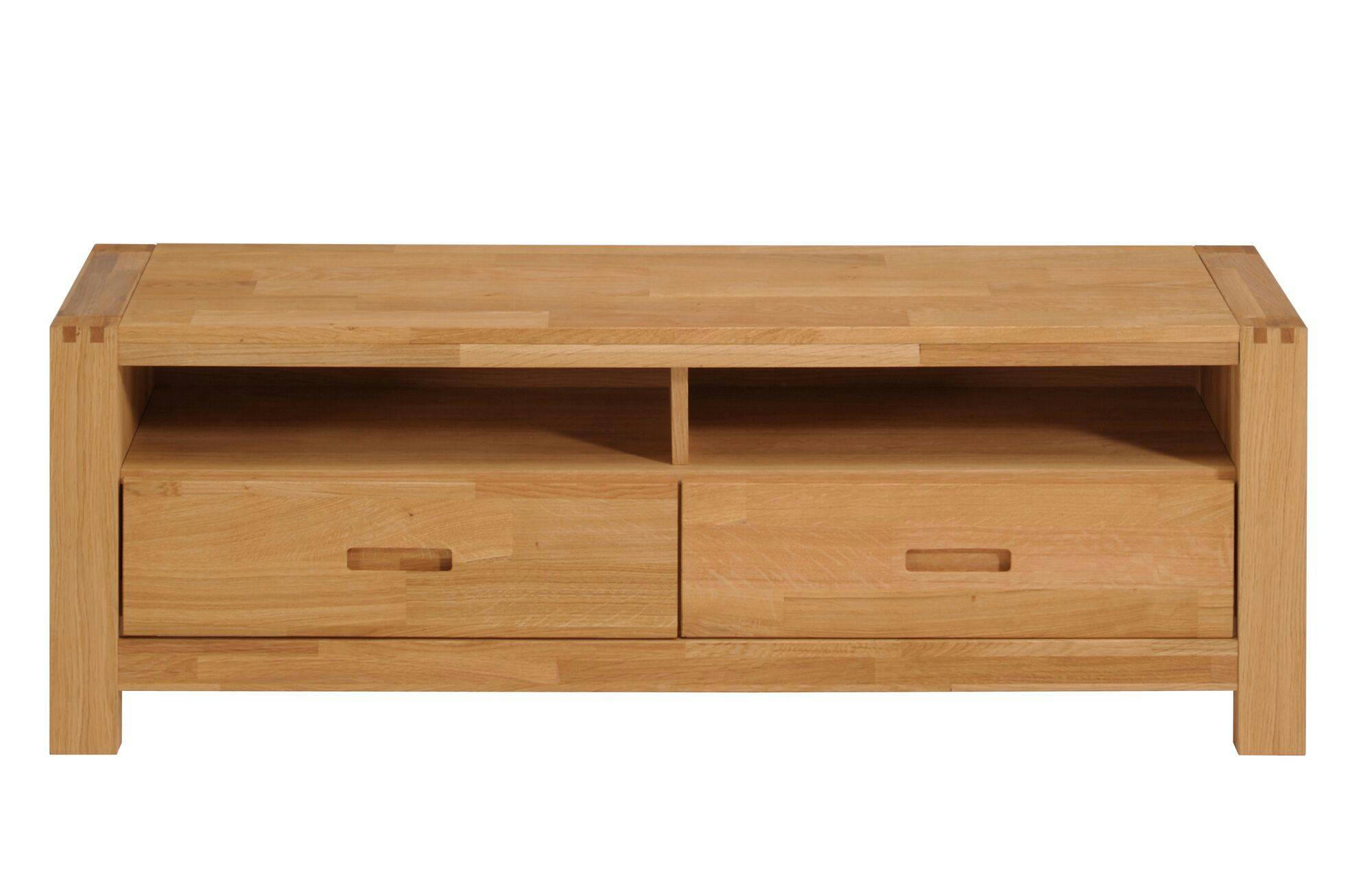 LUMINESCENCE - Meuble TV en bois finition chêne huilé effet bois clair