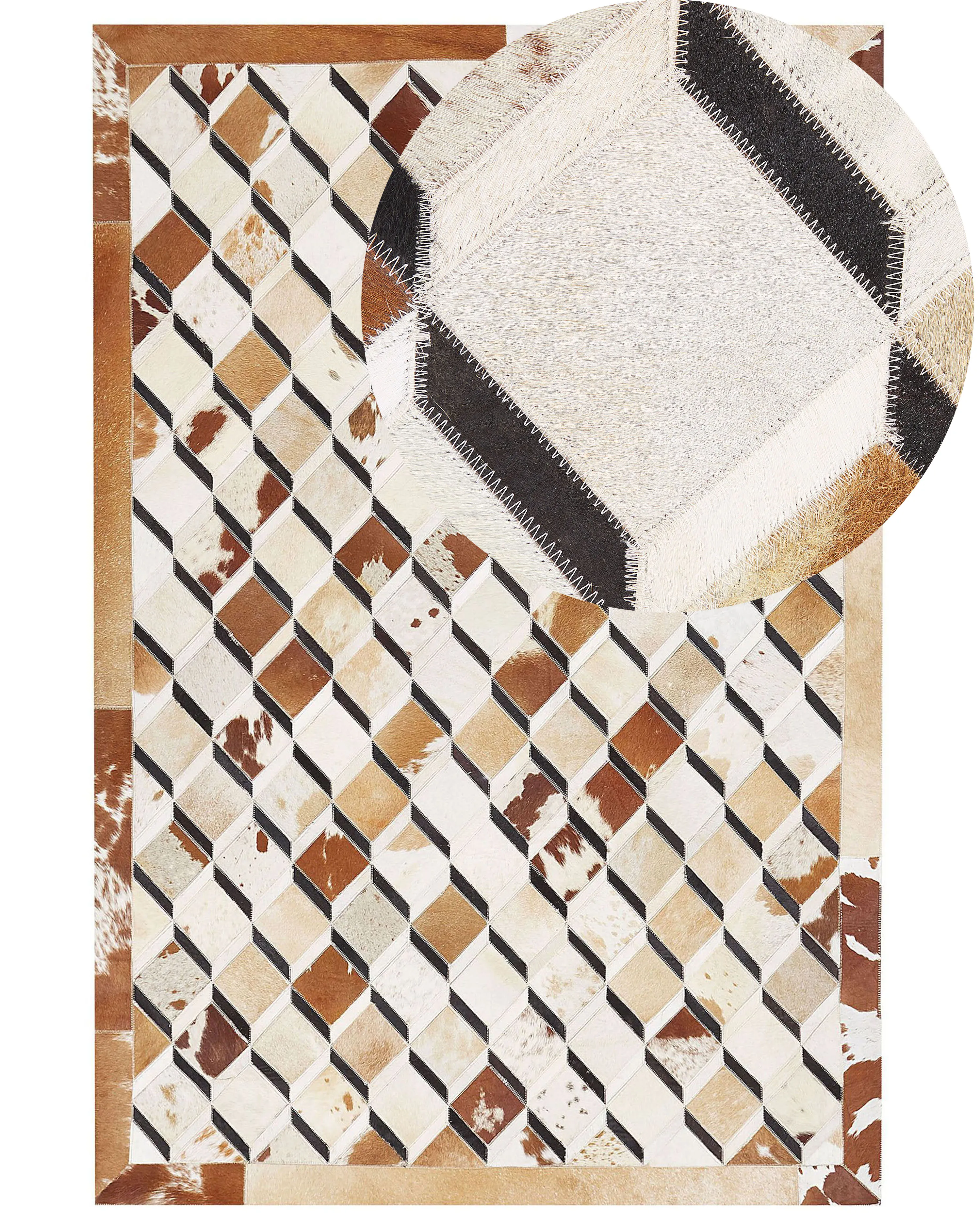 Rug SERINOVA Brown 140 x 200 cm Leather