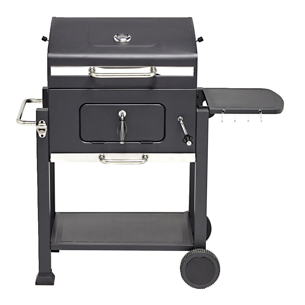 Barbecue à charbon Wilson rectangulaire avec couvercle 2 roulettes 114x72H108cm