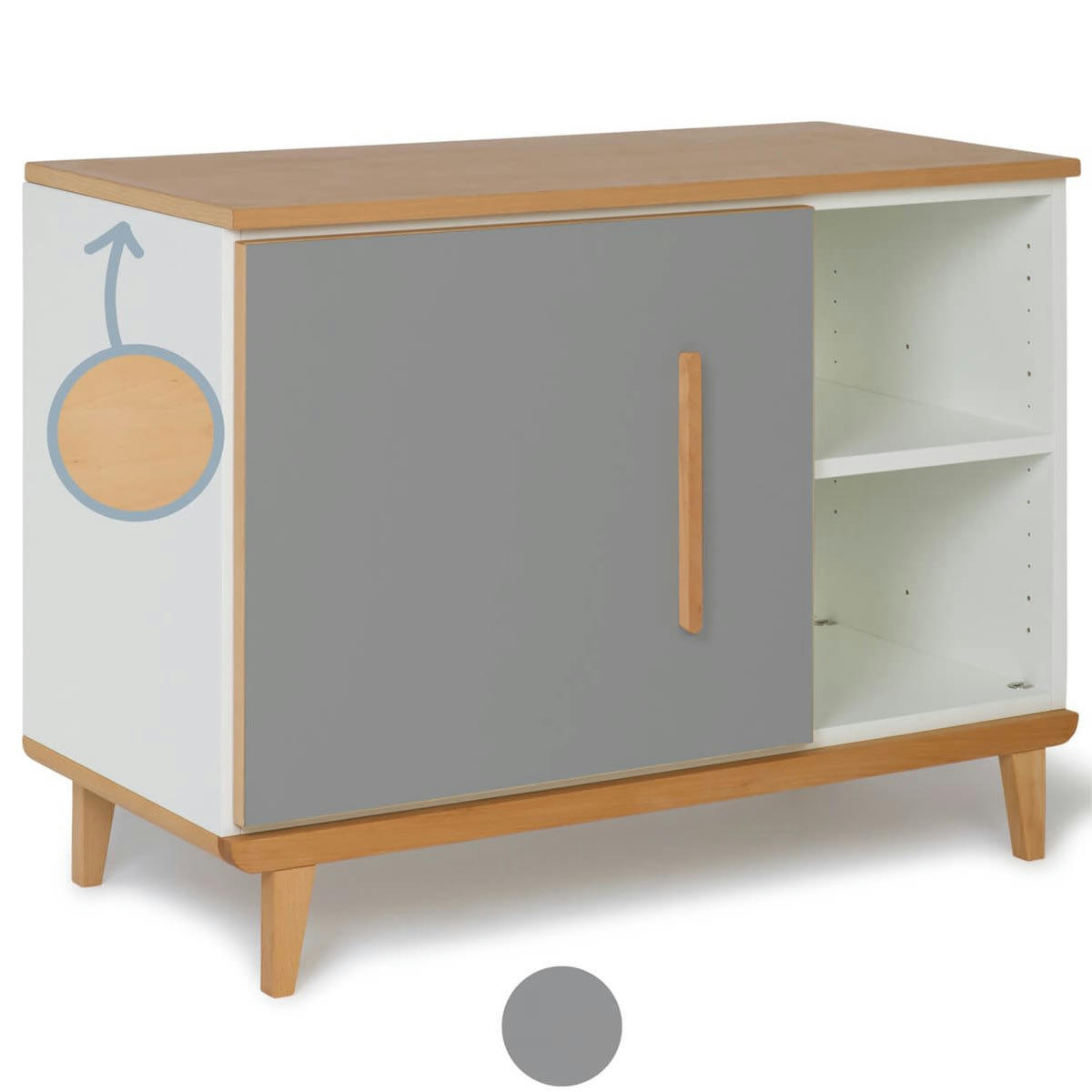 NADO - Petit meuble 1 porte gris ardoise