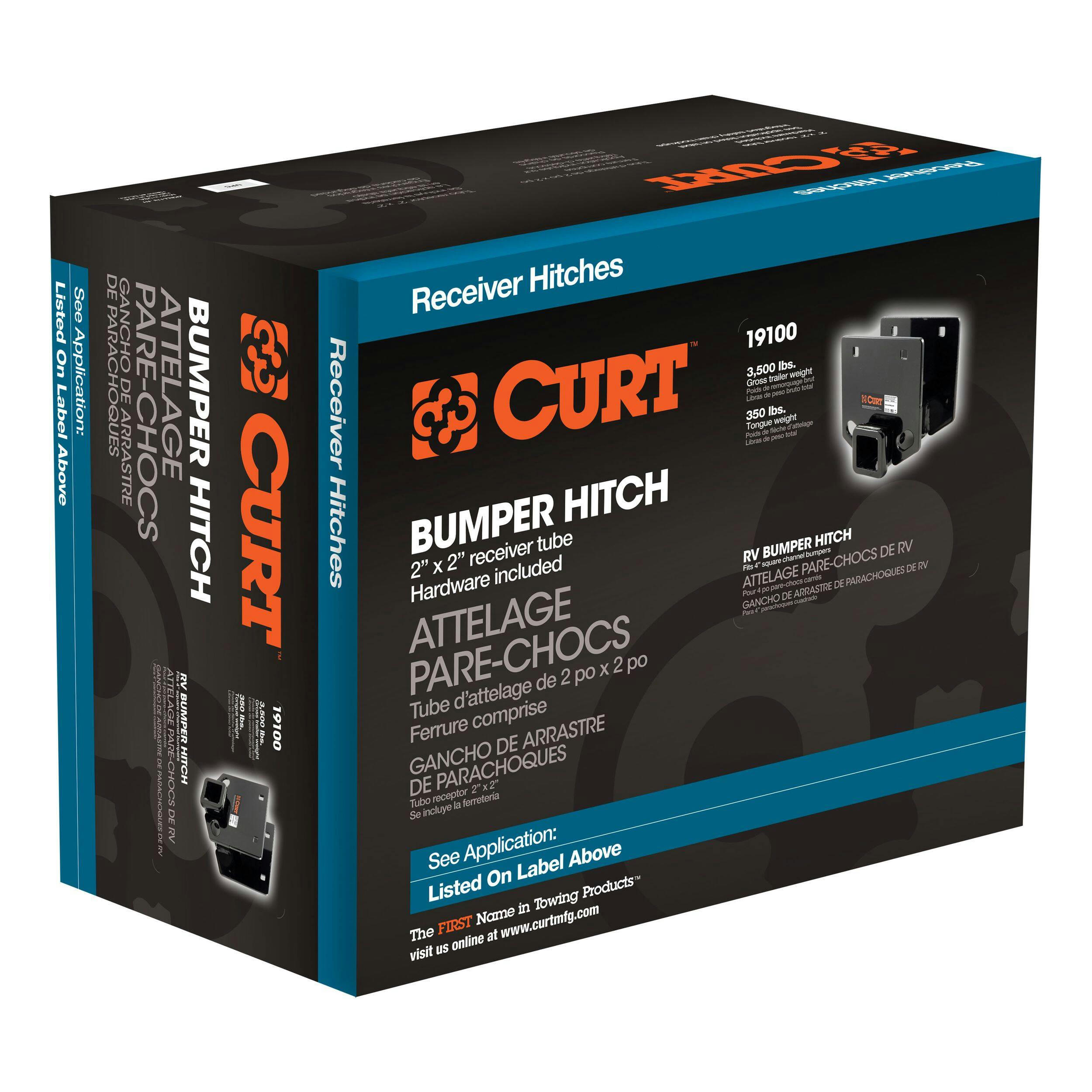 CURT RV Bumper Hitch with 2-in Receiver (Fits 4-in x 4-in Bumper Beams)