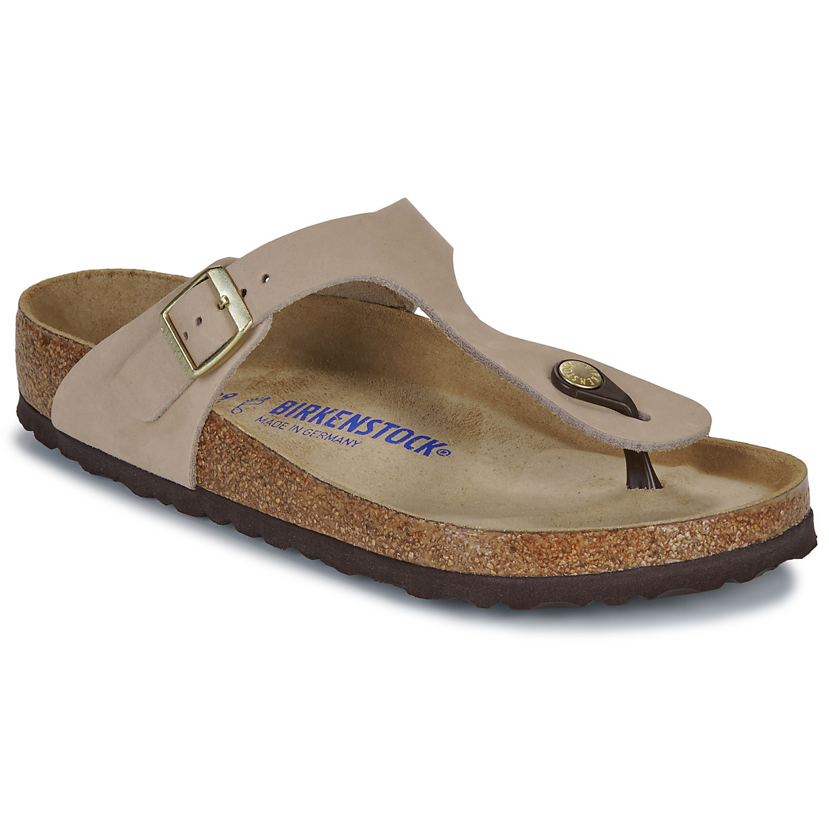 BIRKENSTOCK - Gizeh Soft Footbed - Nubuck / Beige / Regular