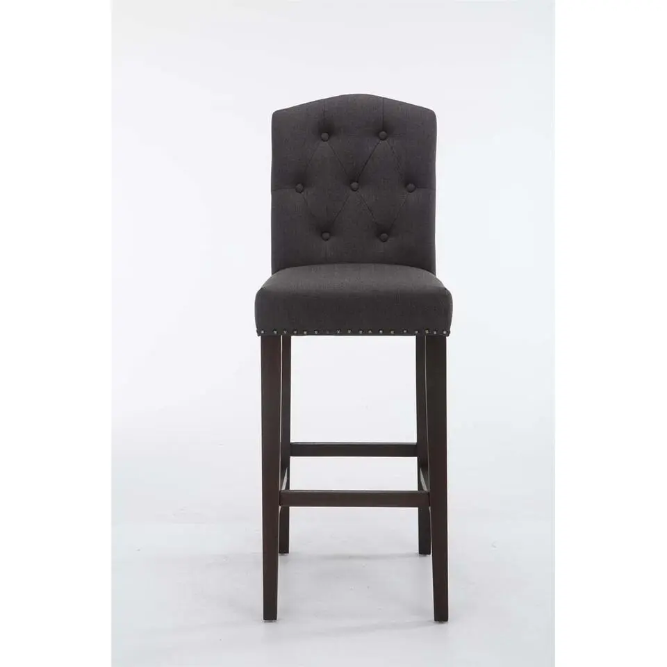 CLP Barkruk Louise antiek Frame - Stof - donkergrijs