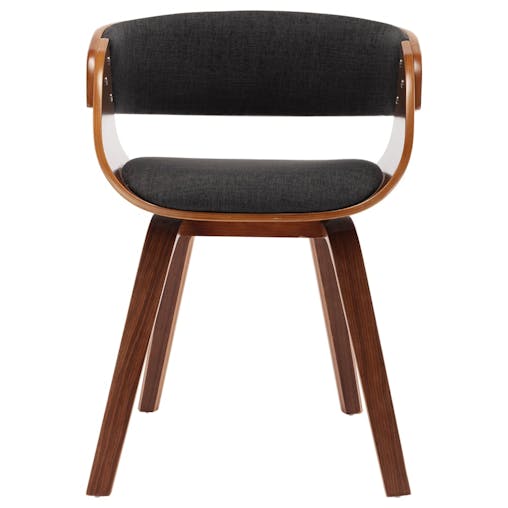 NNEVL Dining Chairs 2 pcs Grey Bent Wood and Fabric