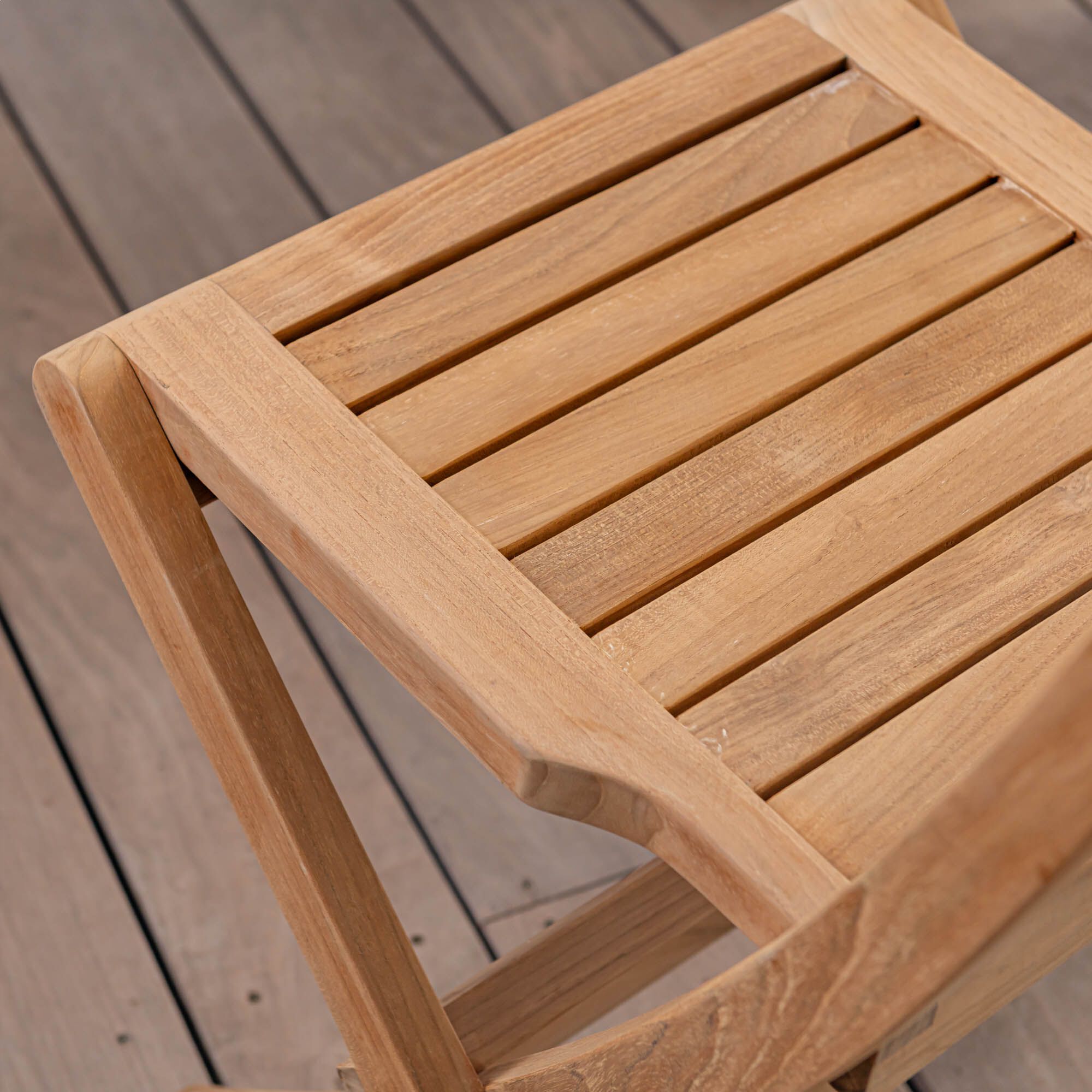 LALE - Chaise de jardin pliante en teck - bois clair
