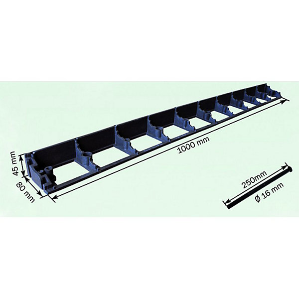 Bordurette de jardin PVC 100 x 8 x 4,5 cm en lot de 2 - Noir