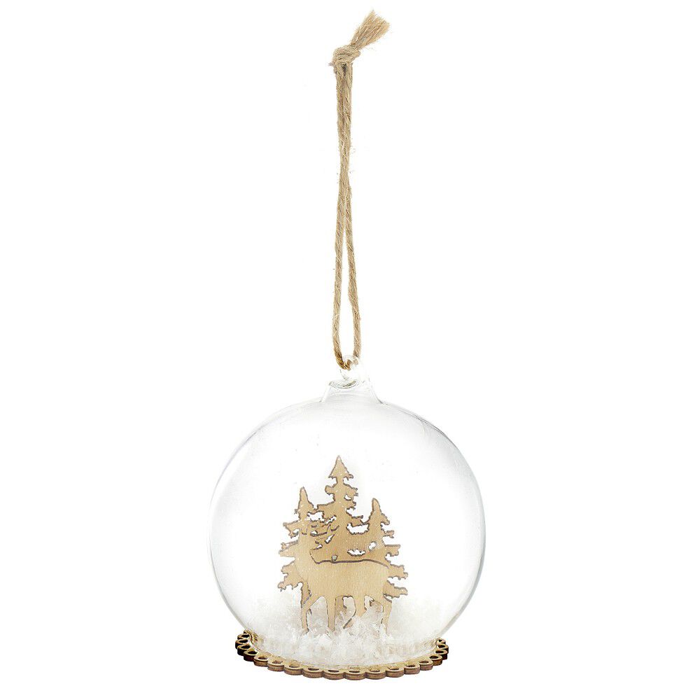 Boule de No&euml;l en verre intérieur paysage