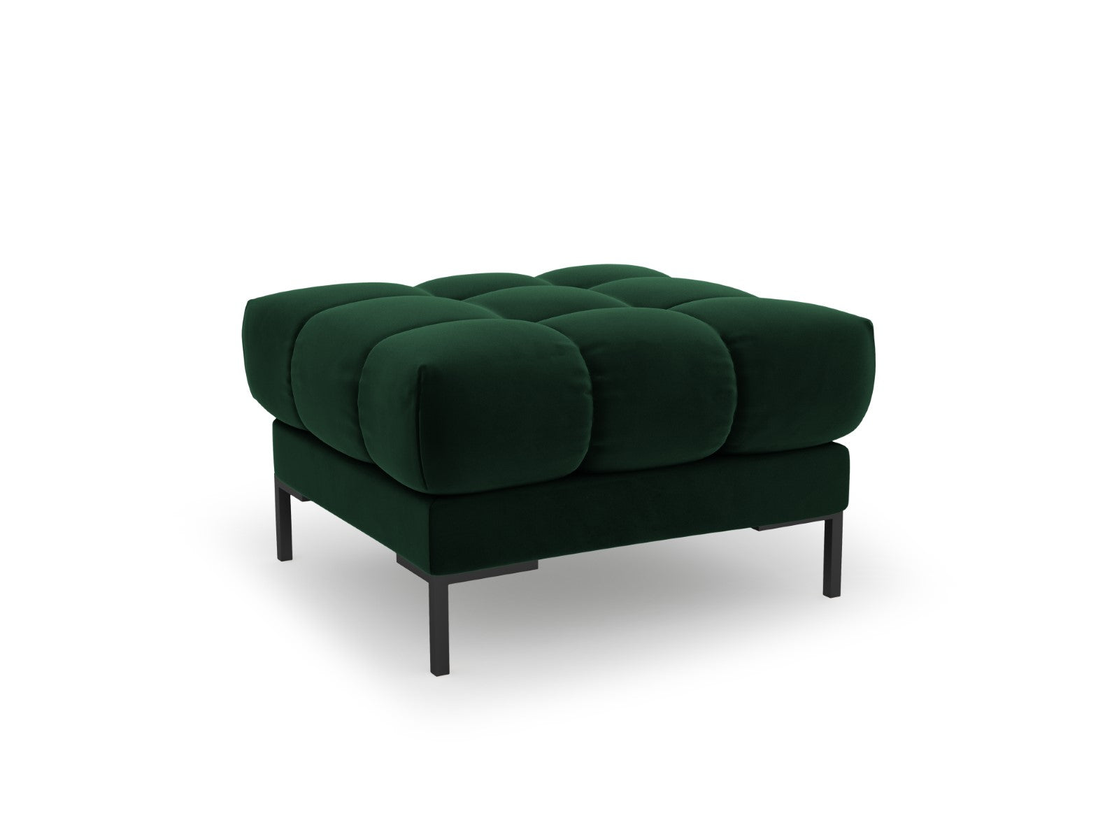 Cosmopolitan Design Poef Bali flueel, flessengroen - 60x60x41cm