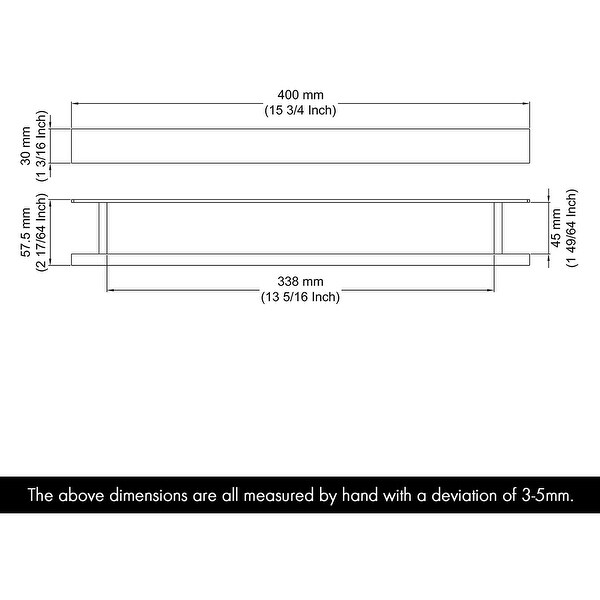 16-Inch Modern Adhesive Towel Bar
