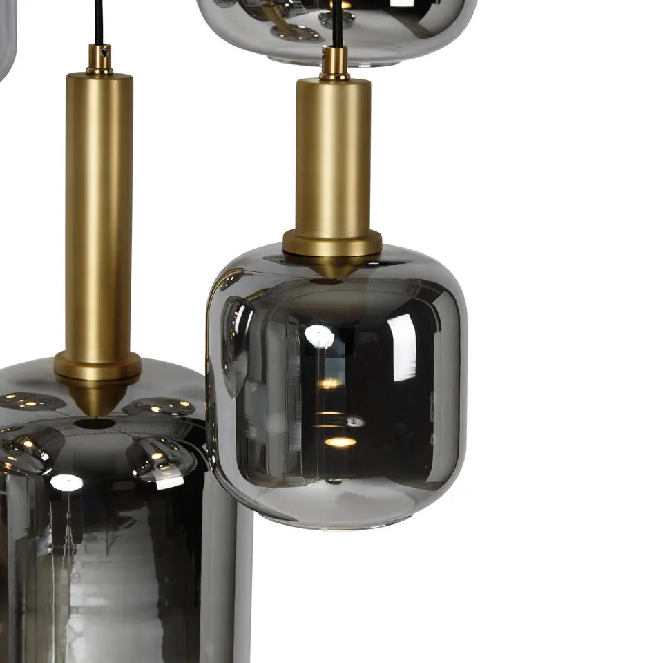 Qazqa hanglamp zuzanna grijs e27