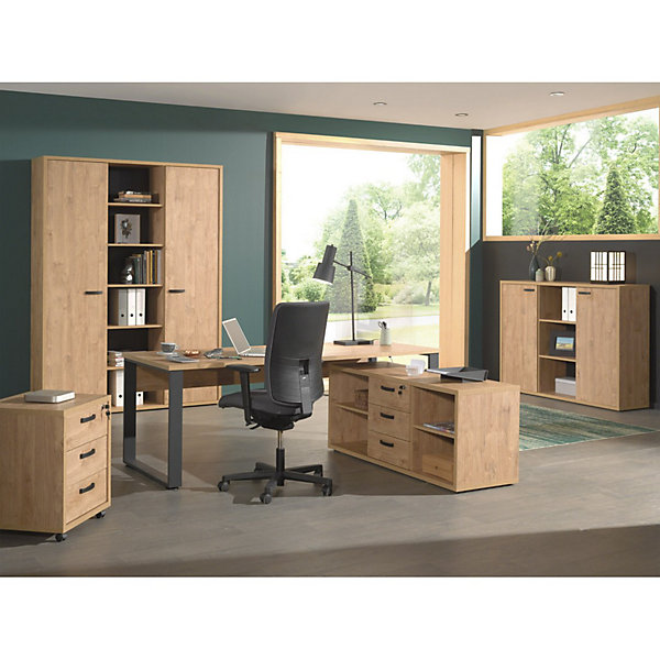 Bureau professionnel droit 200 cm DEPEChene doré et noirGrand format design