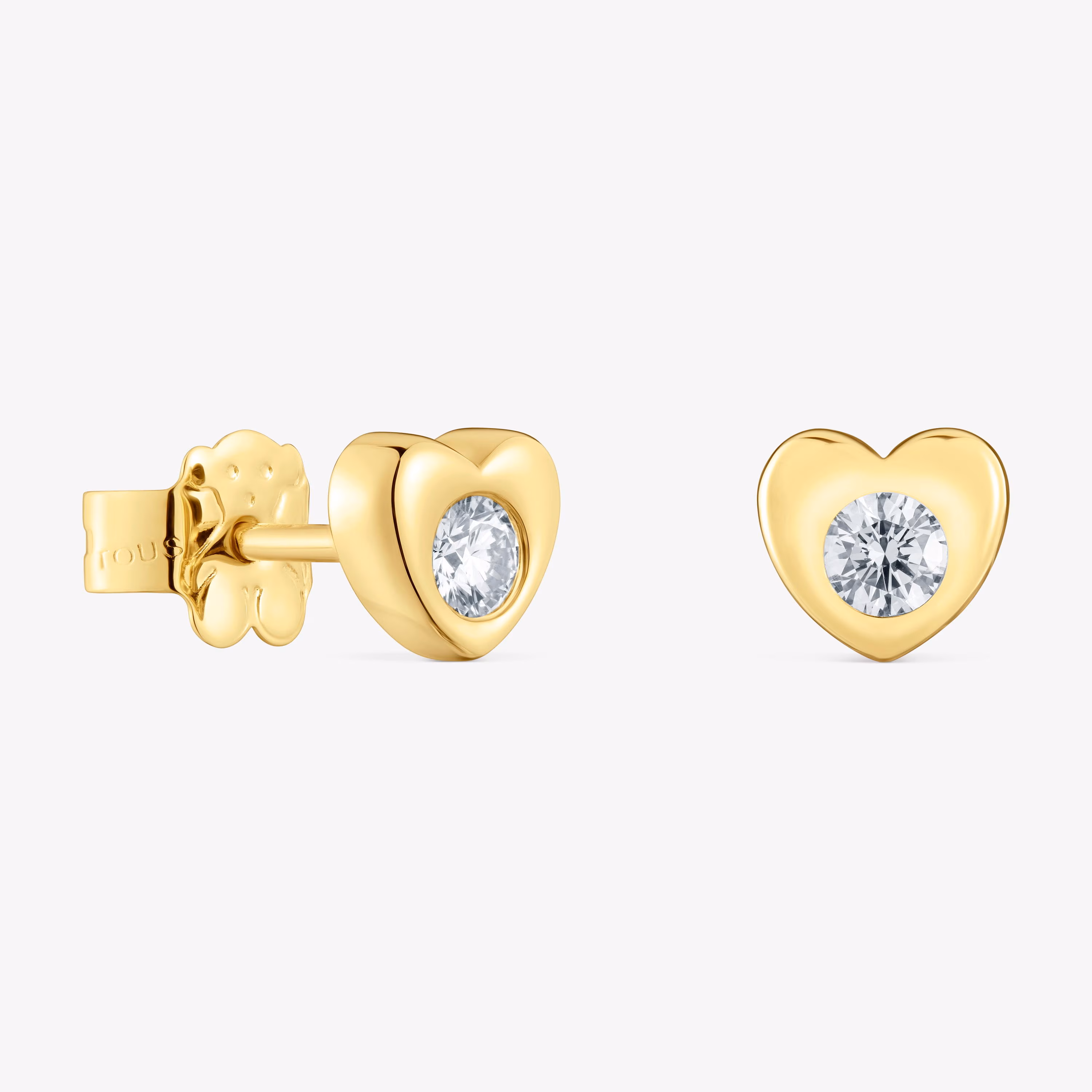 Pendientes corazón de oro con diamantes creados en laboratorio TOUS Lili