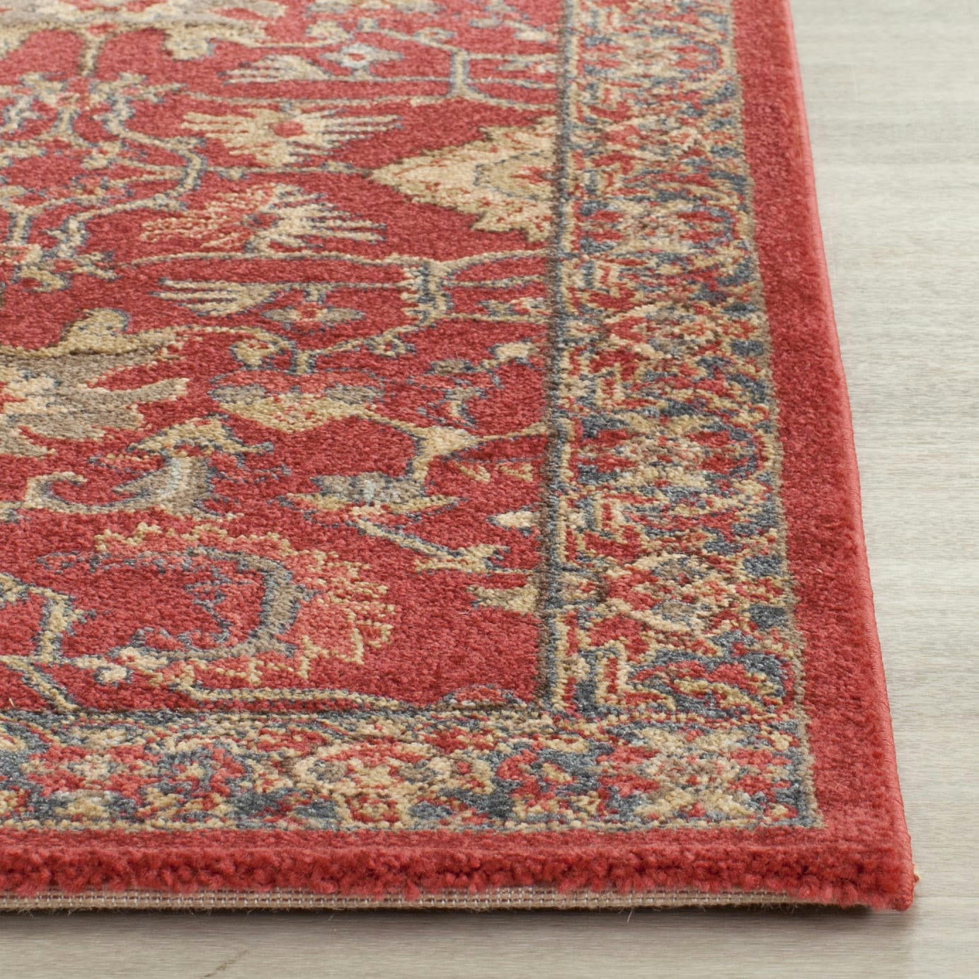 MAHAL - Tapis de salon interieur en rouge & multi, 66 x 244 cm