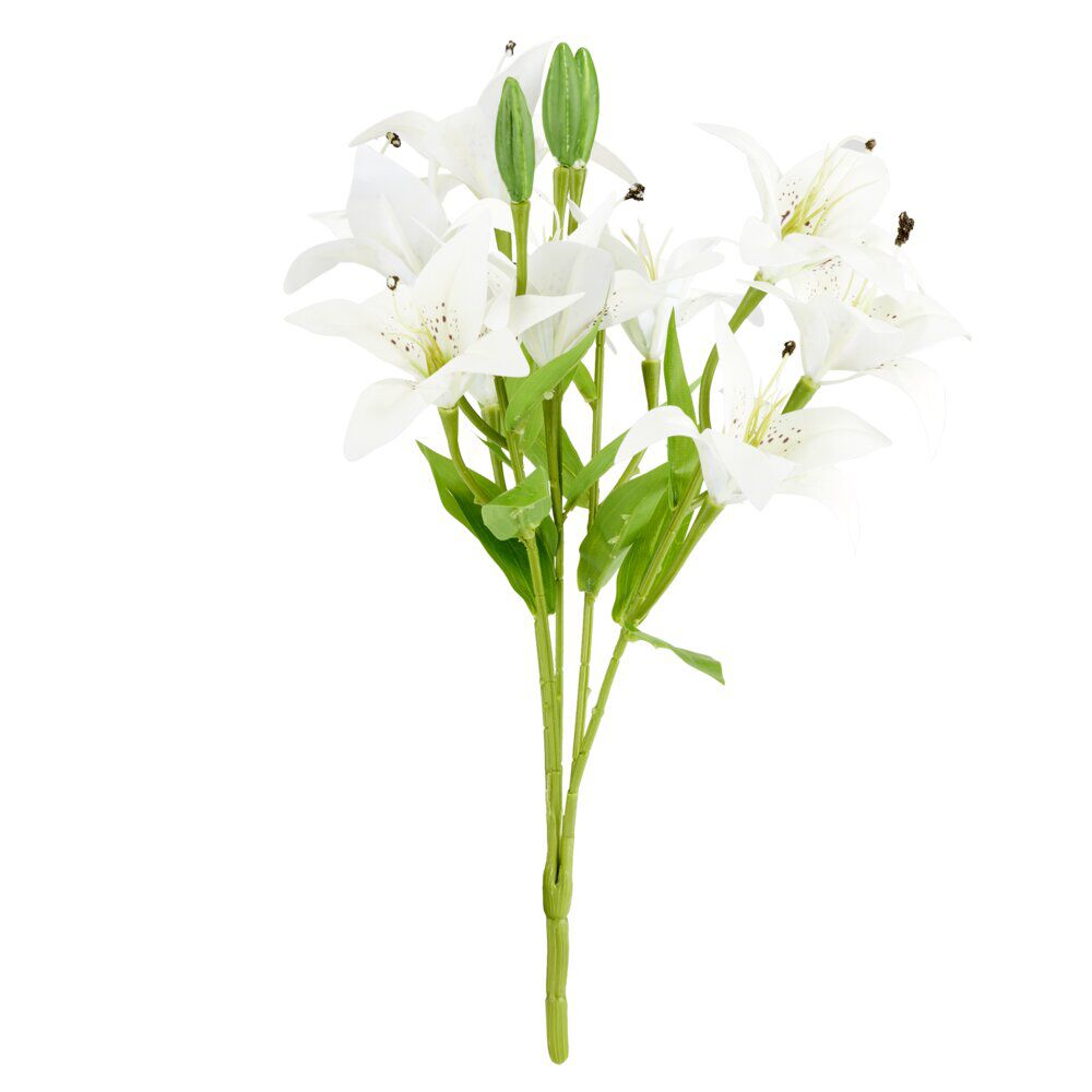 Fleurs artificielles lys blancs en piquet 5 tiges 30x22xH50cm