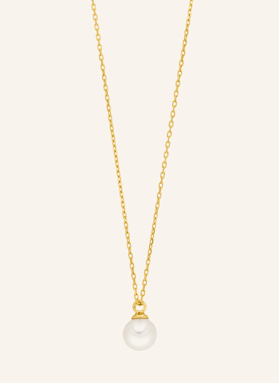 Leaf Halskette SINGEL PERAL aus 14 Karat Gelbgold